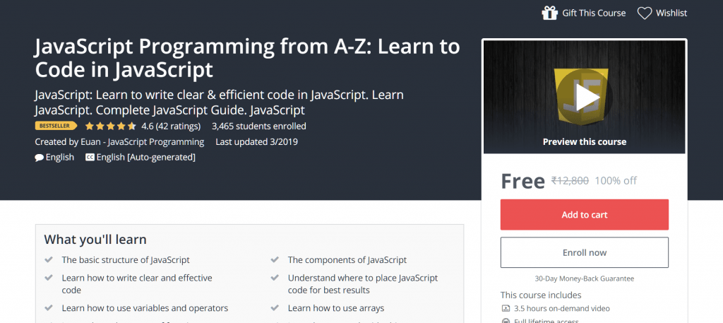 Complete A-Z JavaScript - Free Udemy Course - 100% Off - { CodeHexz }